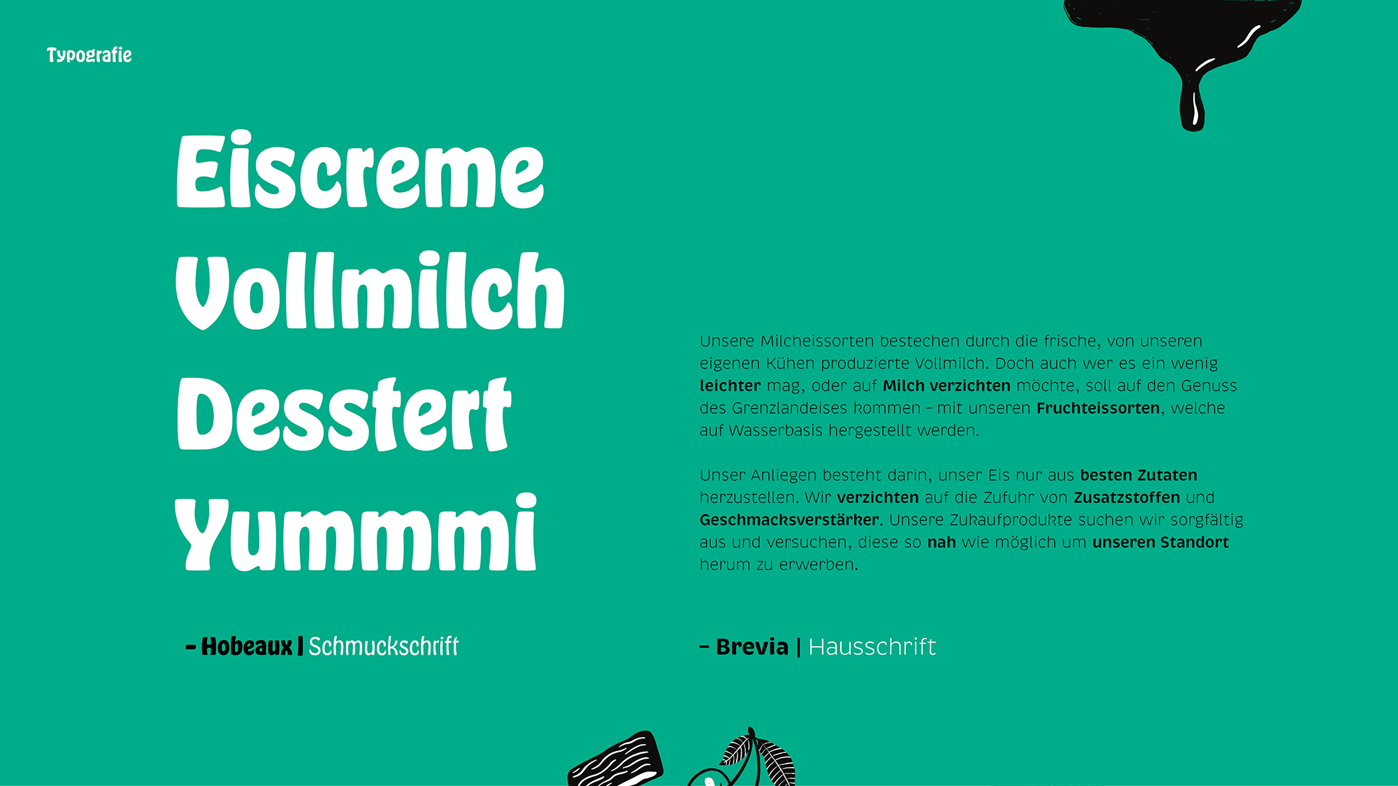 Redesign der Marke 'Grenzlandeis' - Typografie