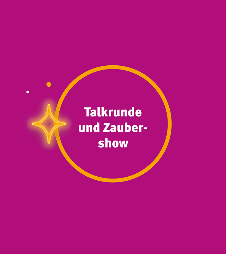 Grafik 'Talkrunde und Zaubershow'